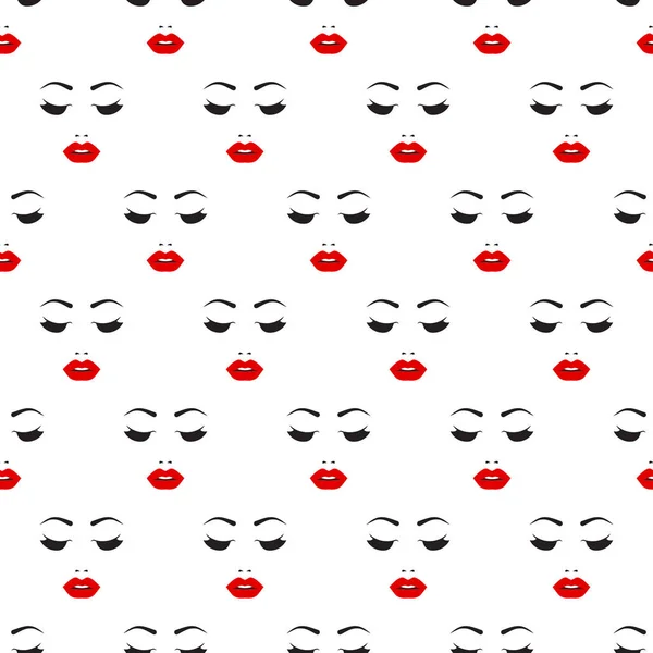 Motif avec visage féminin — Image vectorielle