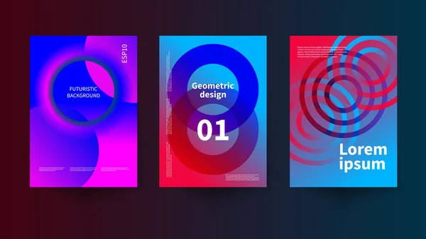 Manifesti Gradienti Astratti Moderni Sfondi Geometrici Alla Moda Copertine Futuristiche — Vettoriale Stock