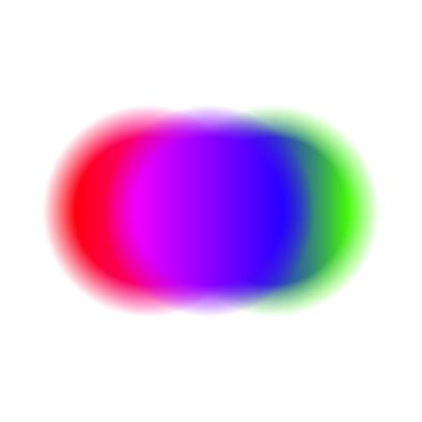 Soyut parlak bulanık nokta, grafik tasarım ögesi, beyaz arkaplanda izole edilmiş trend vektör canlı çerçeve