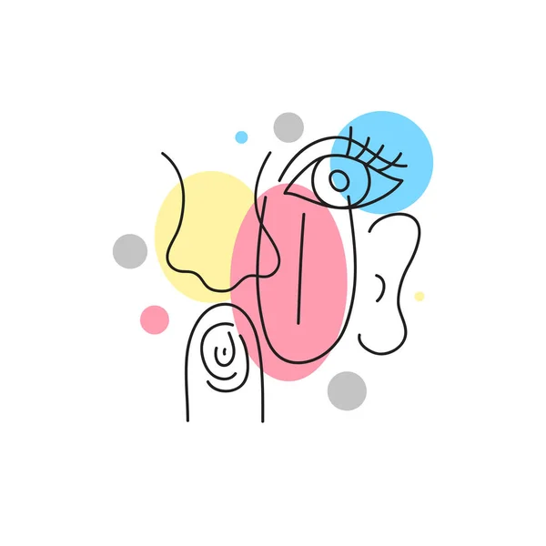 Абстрактный Цветной Плакат Сенсорными Органами Зрением Прикосновением Обонянием Вкусом Слухом — стоковый вектор