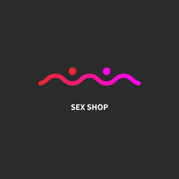 Logo Del Sex Shop Icona Del Sex Club Con Seni — Vettoriale Stock