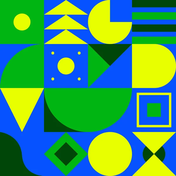 Geometric Pattern Bauhaus Background Seamless Modern Pattern Shapes Circle Triangle — Stock Vector