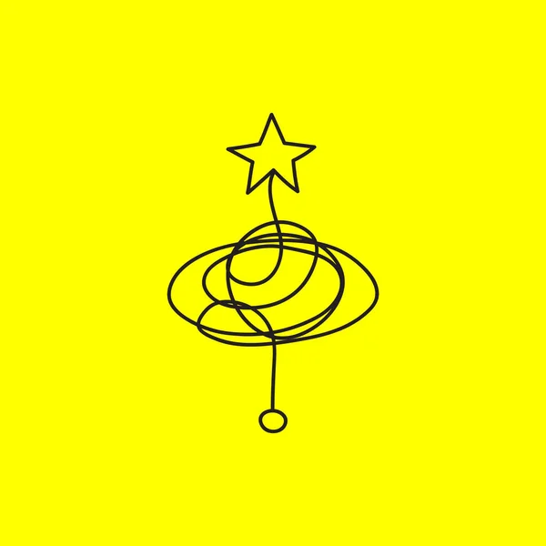 Σύμβολο Επιτυχίας Χειροποίητα Επιχειρηματικό Εικονογράφηση Σύγχυση Γραμμή Και Αστέρι Ιδέα — Διανυσματικό Αρχείο