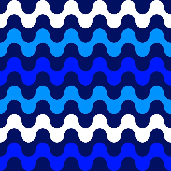 Olas Patrón Moderno Sin Costuras Fondo Mar Con Rayas Azules — Vector de stock