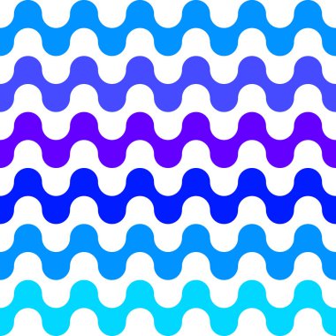 Dalgalar pürüzsüz desen, mavi ve beyaz çizgili deniz arka planı, soyut geometrik tekrarlayan doku, vektör okyanus arka planı