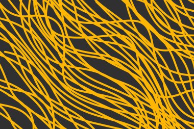 Sarı çizgili makarna soyut arkaplan, makarna geometrik desen, şehriye dokusu, vektör illüstrasyonu