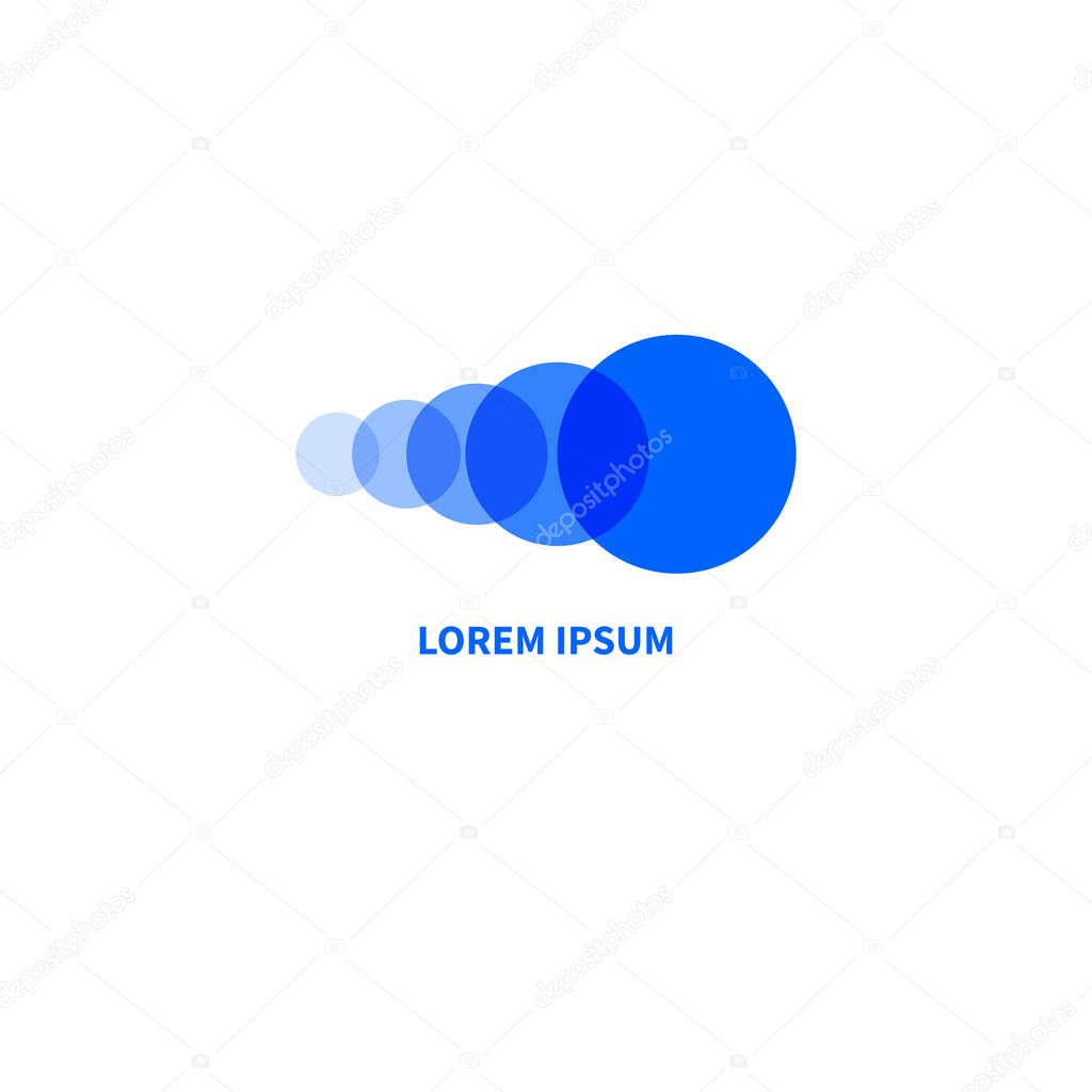 Transform logo, change icon with circles, coaching symbol, grow idea