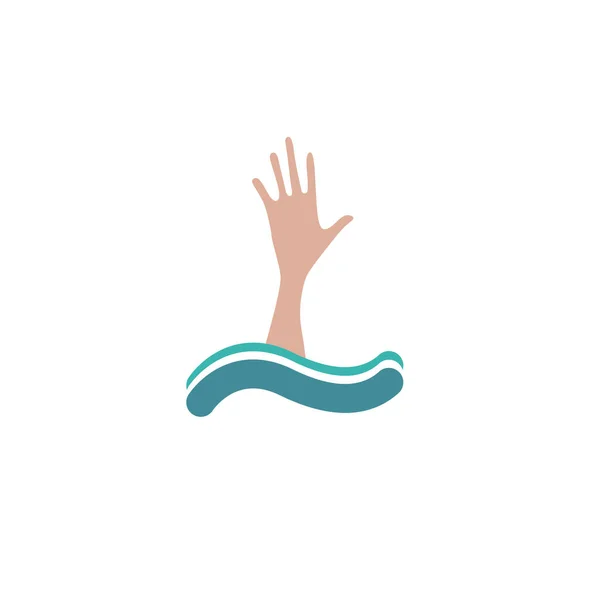 Hand of drowning man — Stock Vector