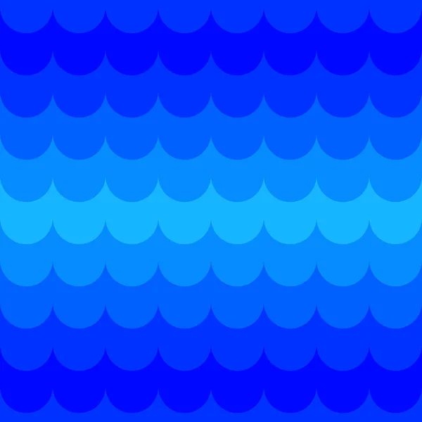 无缝蓝波图案 抽象海背景 织物平整质感 几何波纹图解 — 图库矢量图片