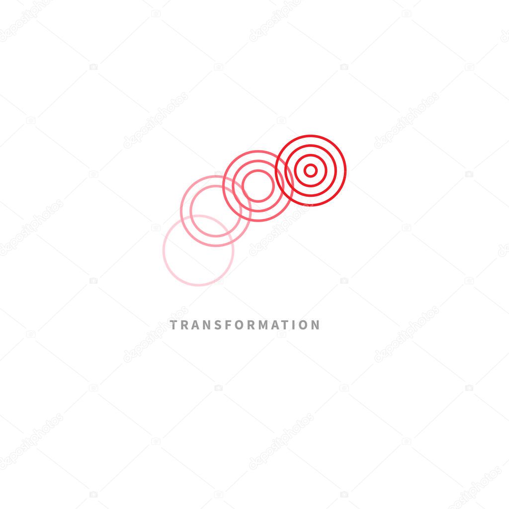 Logo coaching. Logo transforming, transformation isolated on white background. Symbol of coach. Development in business
