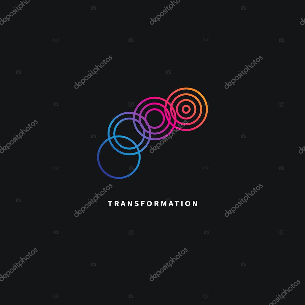 Logo change, transformation. Business icon, innovation, development, coach, coaching.