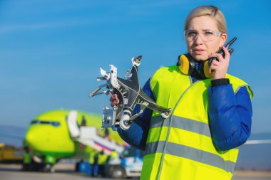 Havaalanı işçi kaza drone ile