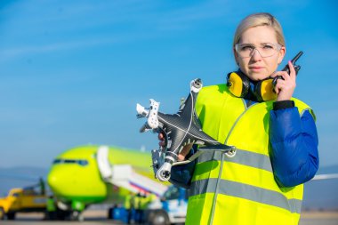 Havaalanı işçi kaza drone ile