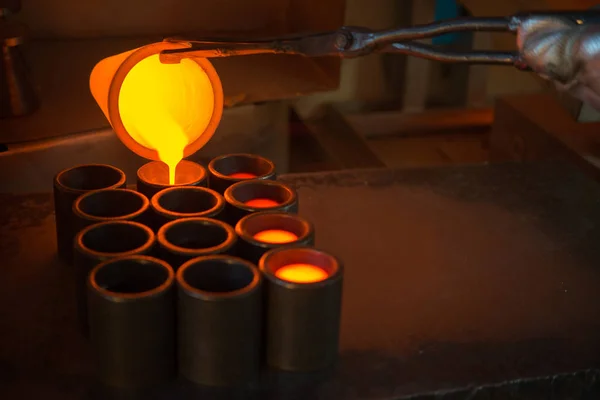 Smelting gold at a factory