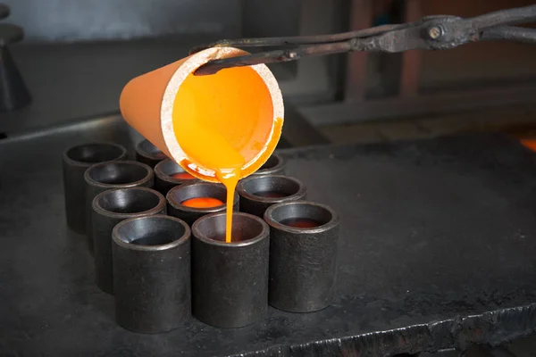 Smelting gold at a factory