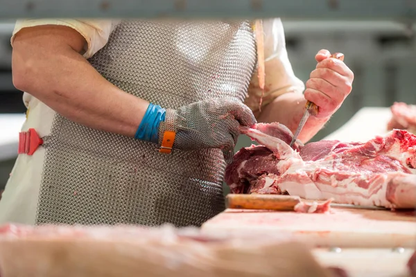 In una fabbrica di carne — Foto Stock