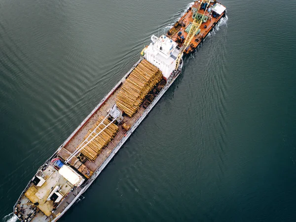 Schip hout export — Stockfoto