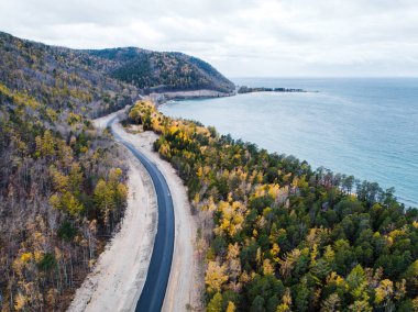 Havadan görünümü yol sahil