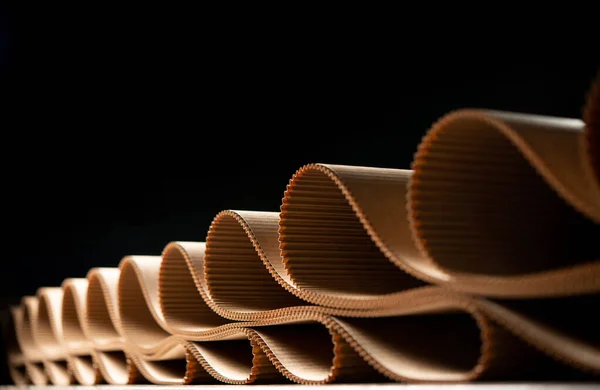 Processo de fábrica de papel textura caixa indústria marrom — Fotografia de Stock