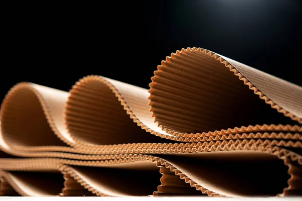 Papel fábrica proceso textura cartón industria marrón — Foto de Stock