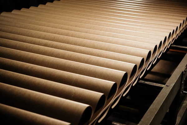 Usine de papier processus texture carton industrie brun — Photo