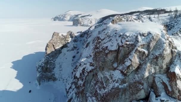 Baikal olkhon turismo invernale isola lago russia — Video Stock