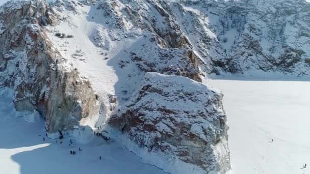 Baikal olkhon inverno turismo ilha lago Rússia — Vídeo de Stock