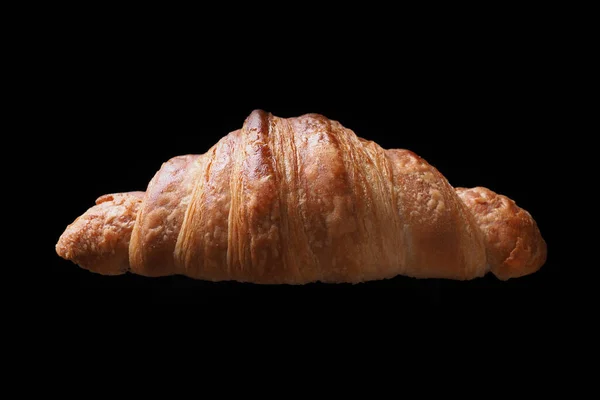 Francia Croissant Fekete Háttér Összetétele — Stock Fotó