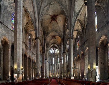Barselona boş kilise, İspanya 'daki Santa Maria del Mar kilisesi