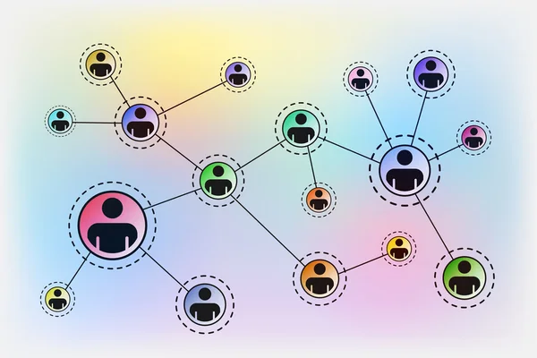 Соціальна мережа. Зв'язок між людьми . — стоковий вектор