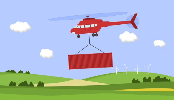 Helicopter carrying container.