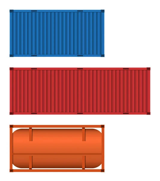 Conjunto de contenedor y tanque — Archivo Imágenes Vectoriales