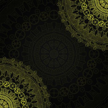Steampunk tasarım öğeleri ile banner.