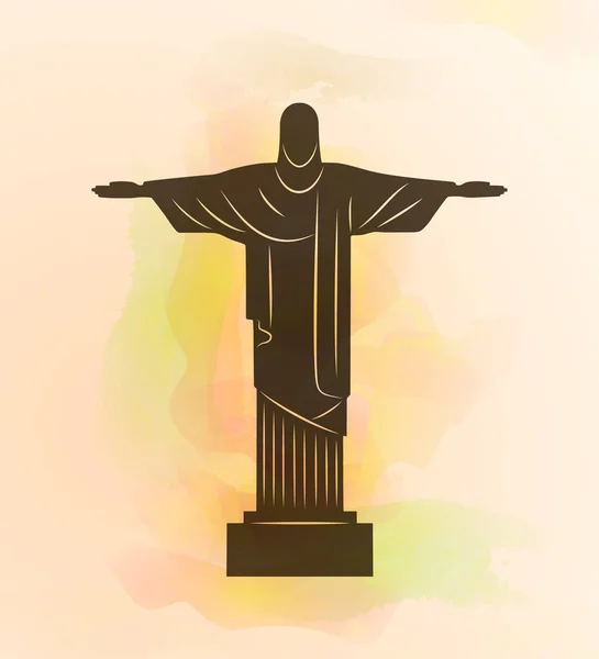 Rio de Janeiro Jesus Cristo, a estátua redentora . —  Vetores de Stock