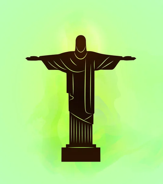 Rio de Janeiro Jesus Cristo, a estátua redentora . —  Vetores de Stock