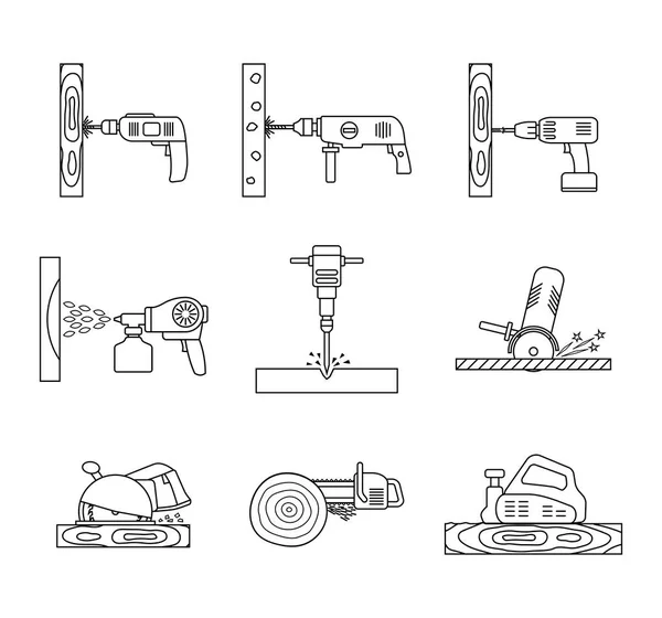 Conjunto de iconos de herramienta de reparación plana . — Vector de stock