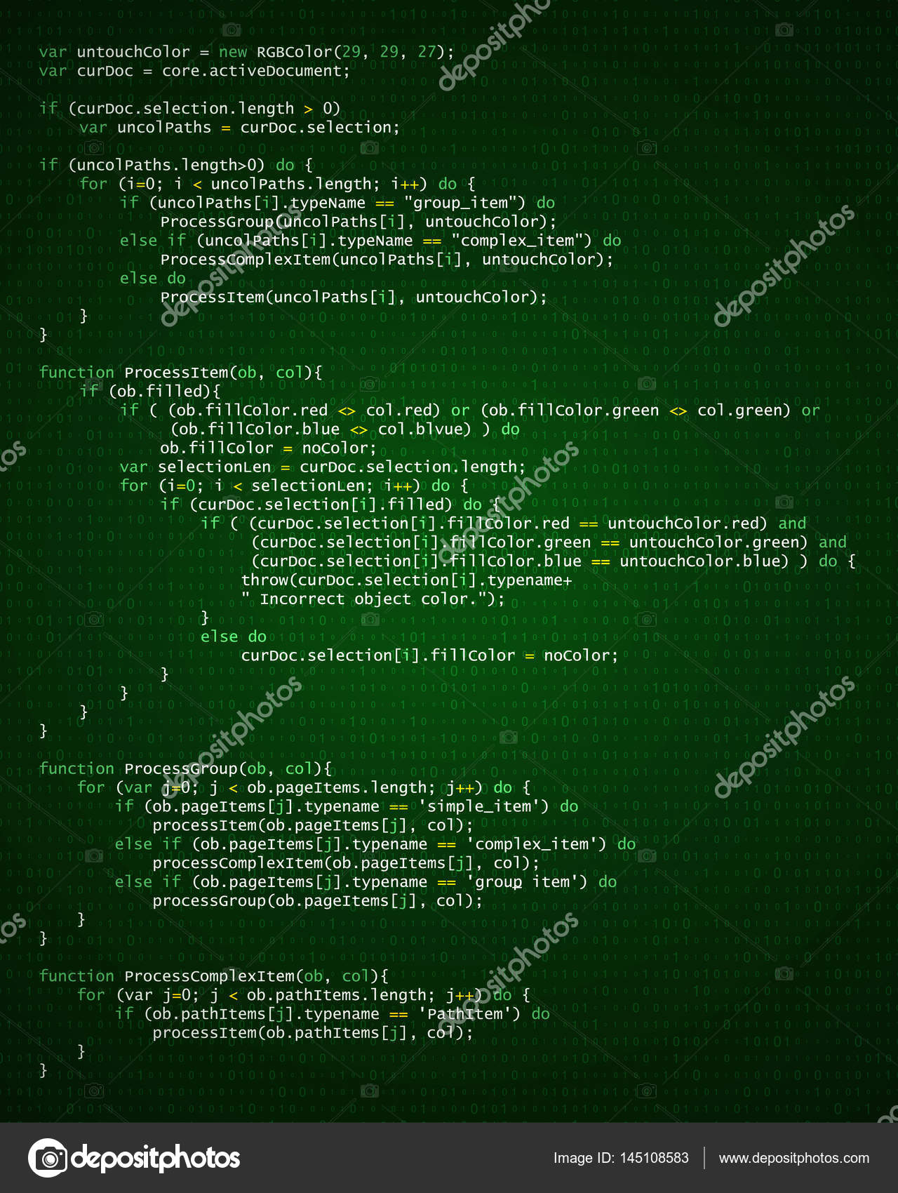 Zusammenfassung Hintergrund Mit Programmcode Stockvektor Korolev
