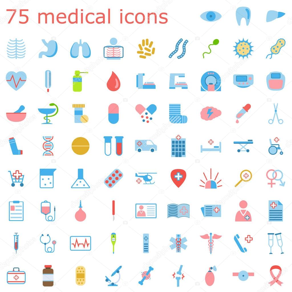 Set of medical icons.