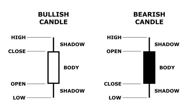 Japanese candlestick stock data model. — Stock Vector