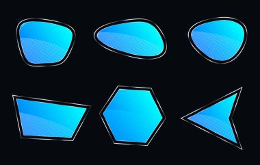 Koyu arka plan üzerinde metin için geometrik web çerçeve kümesi.