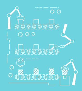 İnce çizgi stili montaj hattı.