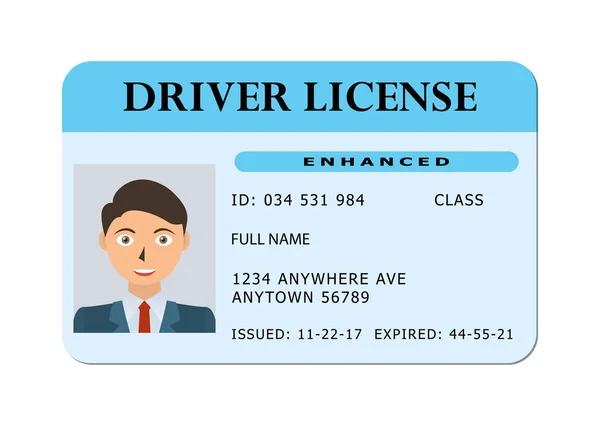 Karta licencja kierowcy samochodu. — Wektor stockowy