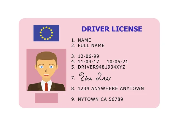 Carnet de conducir del coche . — Vector de stock