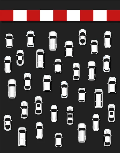 Traffic jam konceptet ovanifrån illustration. — Stock vektor