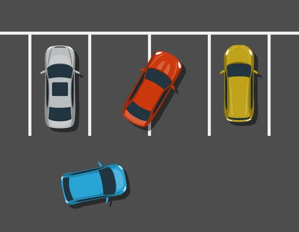 Mauvais parking illustration vue du dessus . — Image vectorielle