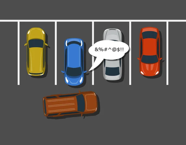悪い駐車場平面図の図. — ストックベクタ