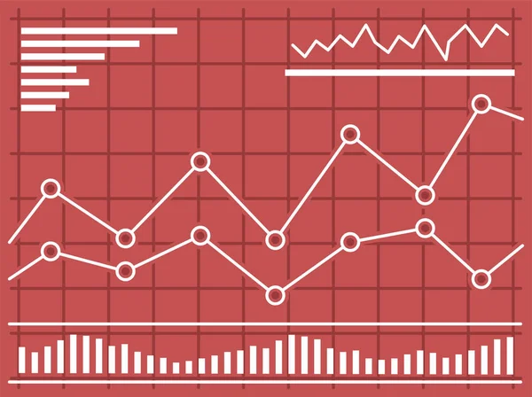 Gráfico con gráfico de datos forex o stock en estilo de línea fina . — Archivo Imágenes Vectoriales