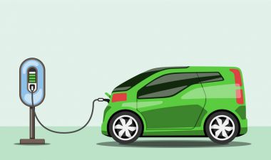 Elektrikli otomobil güç istasyonu şarj.