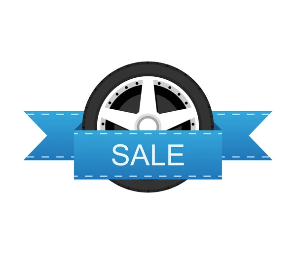 Wheel disk discount banner. — Stock Vector