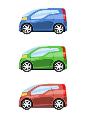 Arabalar yan görünüm kümesi.